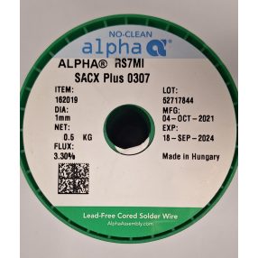   Ólommentes forrasztóón Alpha RS7MI SACX0307  1,0mm/500g 3,3%