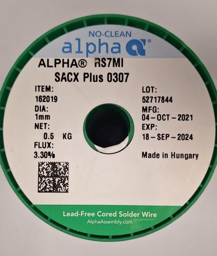 Ólommentes forrasztóón Alpha RS7MI SACX0307  1,0mm/500g 3,3%