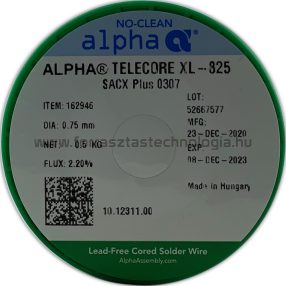   Forrasztóón ólommentes  ALPHA SACX0307 TELECORE XL-825/122 0,75mm