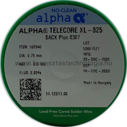 Forrasztóón ólommentes  ALPHA SACX0307 TELECORE XL-825/122 0,75mm