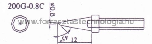 200G-0,8C Pákahegy Quick 0,8 mm 45°