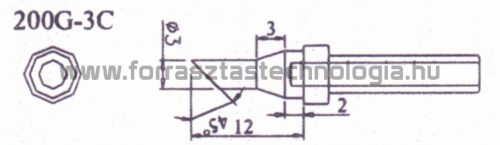 200G-3C Pákahegy Quick 3,0 mm 45°