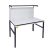 TESDA ESD asztal, 1200x700 mm. 1 db 1200x300 mm-es polccal, 2 db oszloppal, perforált hátfallal, hálózati elosztóval
