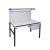 TESDA ESD asztal, 1200x700 mm. 1 db 1200x300 mm-es polccal, 2 db oszloppal, perforált hátfallal, hálózati elosztóval, 1 fiókos szekrénnyel