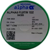 Forrasztóón ólommentes ALPHA Fluitin 1532 SAC305 0.5mm