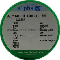   Forrasztóón ólommentes ALPHA SAC305 Fluitin XL825/133 0,8mm