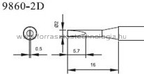 9860-2D Pákahegy pár Quick 2,0 x 0,5 mm