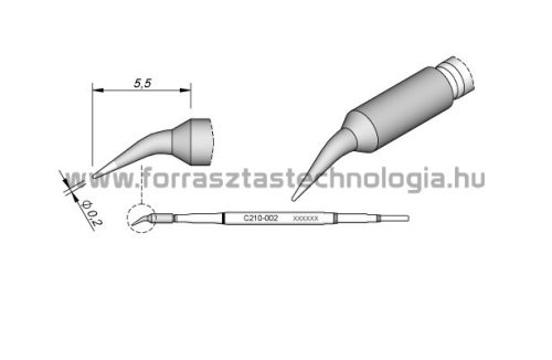 C210-002 Pákahegy hajlított 0,2mm JBC 