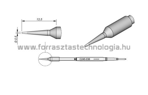 C245-036   Pákahegy    JBC   0,5mm