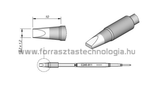 C245-911 Pákahegy JBC 3,2mm x 1,2mm