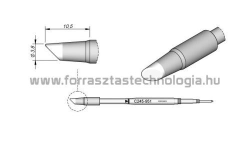 C245-951 Pákahegy JBC 3,8mm csapott